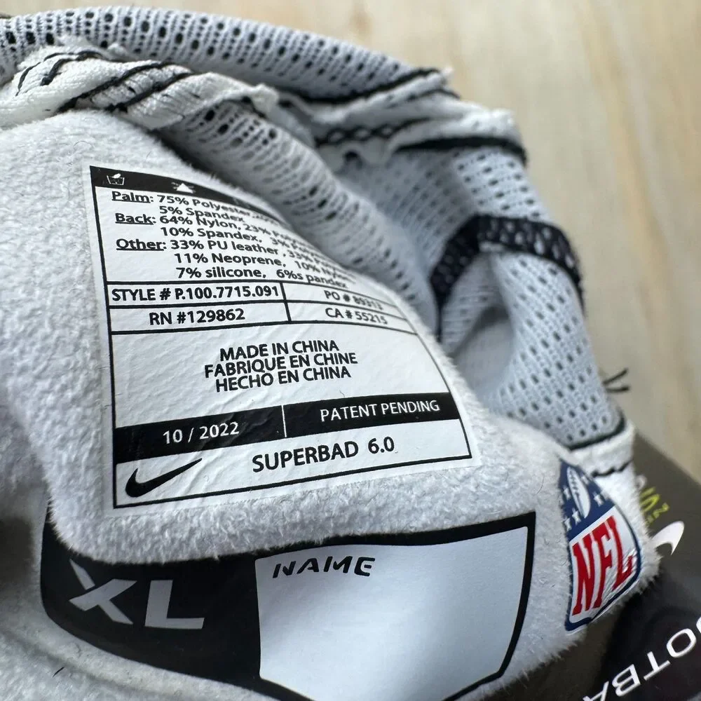 NEW Jordan Superbad 6.0 Football Gloves Black NFL Logo Sz XL DX4476-091